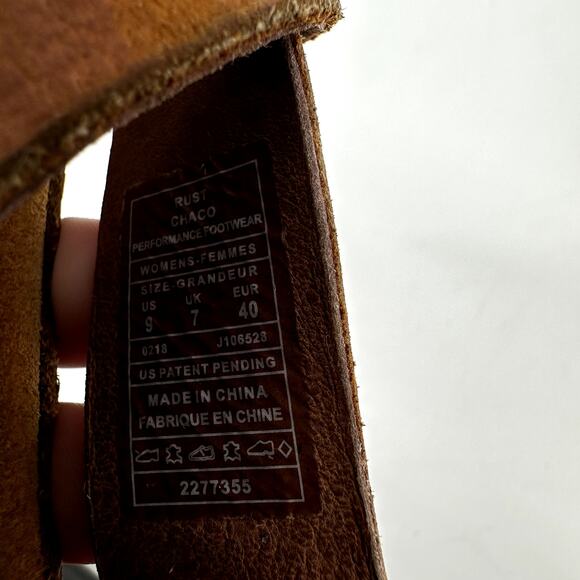 Chaco Wayfarer Sport Sandals Leather ChacoGrip LUVSEAT Sling Back Rust Brown 9 - Picture 7 of 8